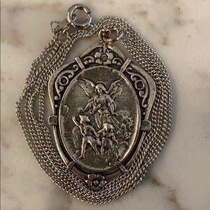 Alisa michelle Silver Angel Medallion necklace